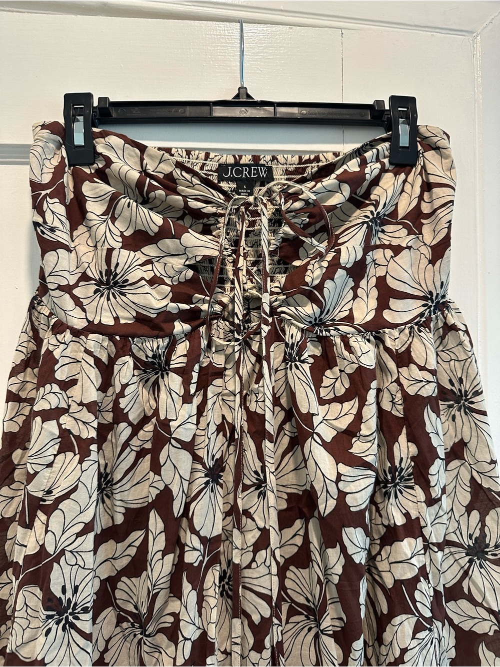 J Crew Brown Floral Cutout Halter Maxi Dress - Picture 4 of 5